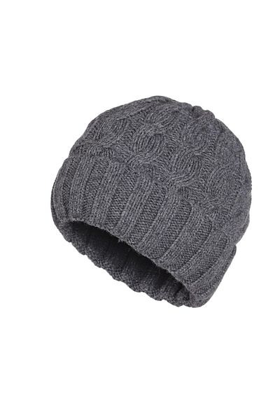 Fonem Lambswool Fringe Beanie Fo 2087-1 Gray