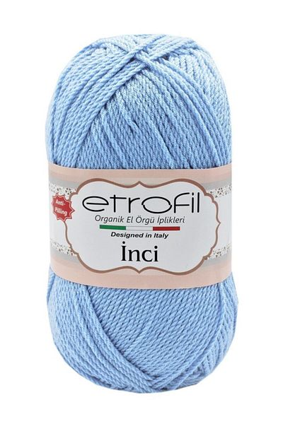 Etrofil Πέρλες Πλεκτομηχανές Χειροποίητες Κλωστές - 100 Gr/230 M - 75027 Cloud Blue