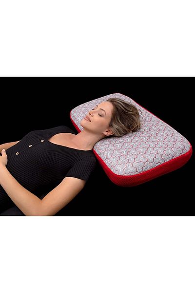 VİSCOTEX Visco Orthopedic Neck Supported Lyocell Sheathed Lacking Cotton Pillow with Carrying Bag 70X40X12