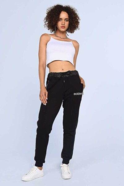 ECKO UNLTD Jow Siyah Kadın Baskılı Eşofman Alt