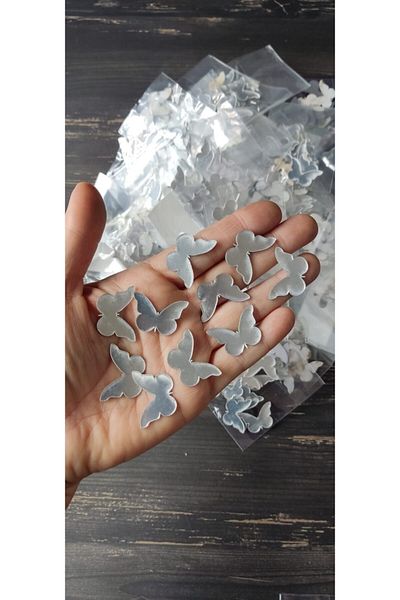 hoby shop Ασημί Πεταλούδα Μίνι Μέγεθος 3 εκ. 10 Τεμάχια
