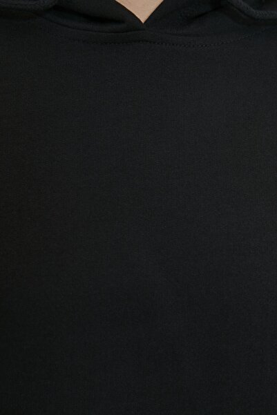 Trendyol Modest Μαύρη κουκούλα Φούτερ-Φούστα Πλεκτή Σετ TCTAW22US0027