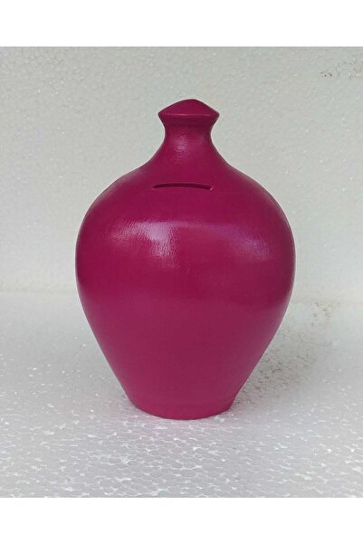 Mask El Yapımı Dekoratif Çömlek Testi Kumbara 20 Cm Pembe