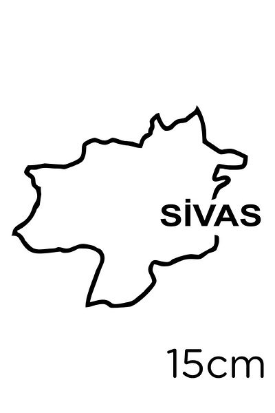 New Jargon Sivas Harta Autocolant pentru Vehicul si Perete 15 Cm - Negru
