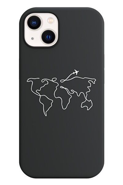 shoptocase Iphone 13 Lansman Dünya Haritası Desenli Telefon Kılıfı