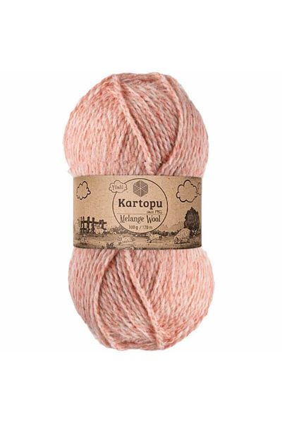 Kartopu Melange Wool K9003 Melange Coral Hand Knitting Yarn