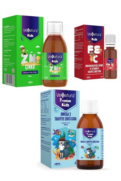 VeNatura Zinc 7.5 Mg + Microen Capsule Iron and Vitamin C - Omega 3 150 ml Nutrişon Drink