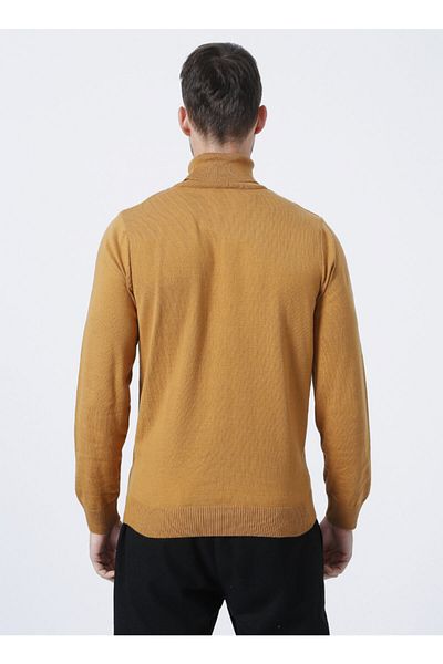 Fabrika Petro Turtleneck Basic Plain Camel Hair Men's Sweater