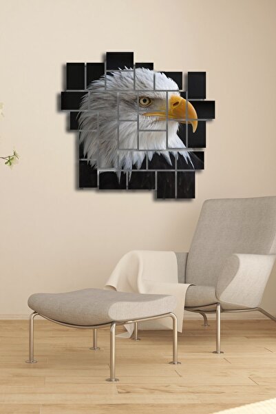 NT Handmade 30 Parça Ahşap Tablo Seti Duvar Dekoru - Kartal Puzzle Salon Otur...