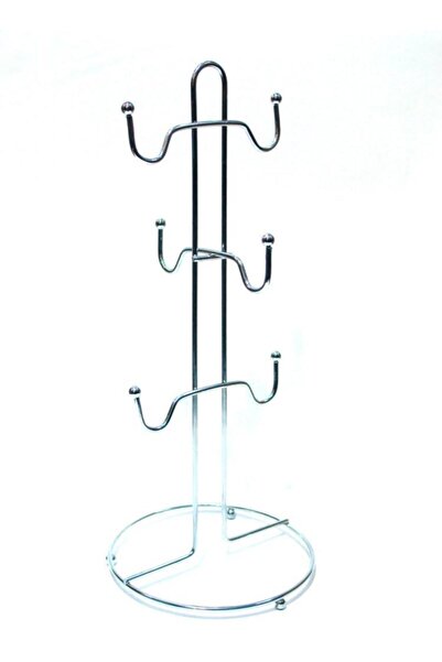 İstoç Türk Tezgah Üstü 36cm Krom Kaplı Paslanmaz Çelik 6 Kancalı Kupa Askısı