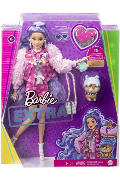 Barbie Extra Mor Saçlı Bebek