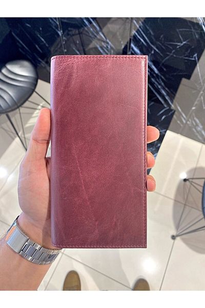 Fil Deri Burgundy Colored Wallet with Phone Compartment 2013