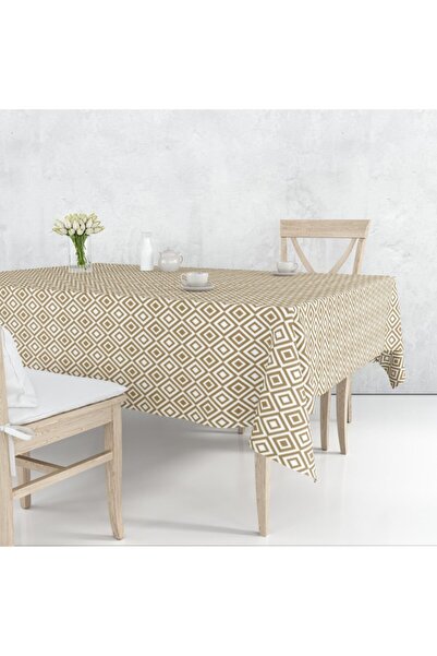 K&M HOMETEX Lined Erasable Pvc Oilcloth Table Cloth Gold