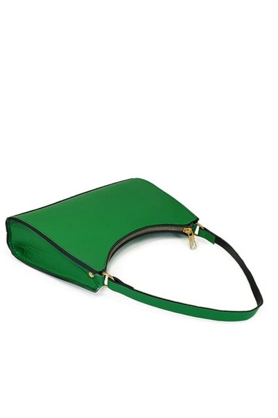 Güce Emerald Green Baguette Baguette Hand and Shoulder Bag