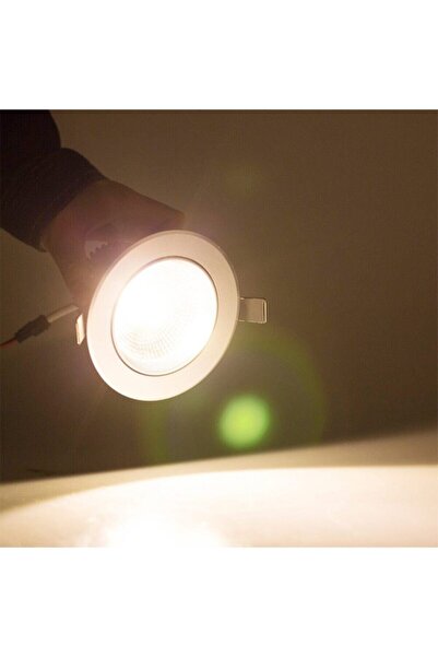 Ledim 10 Adet 5w Cob Led Gömme Tavan Spot Driverli Beyaz Çerçeve- Beyaz Işık