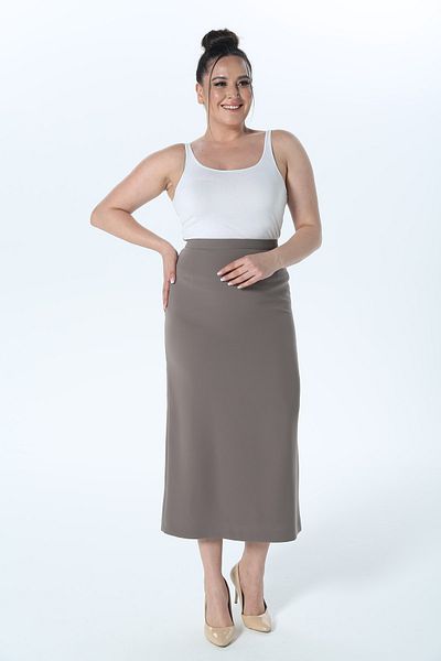 Klassy Large Size Women's Mink Skinny Cuff Skirt