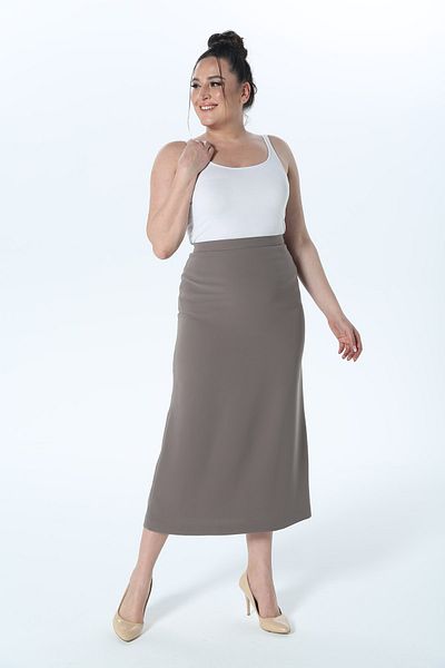 Klassy Large Size Women's Mink Skinny Cuff Skirt