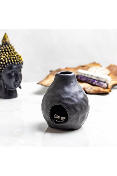 Lara Karma Seramik Antrasit Minyatür Şömine Palo Santo Tütsülük & 20 Gr Palo ...