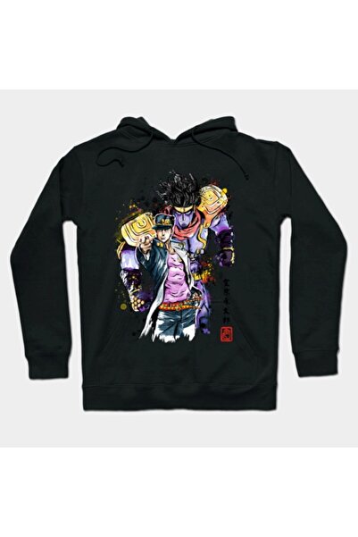 GALASHOP سترة بغطاء للرأس بألوان مائية من Bizarre Adventure موديل 116