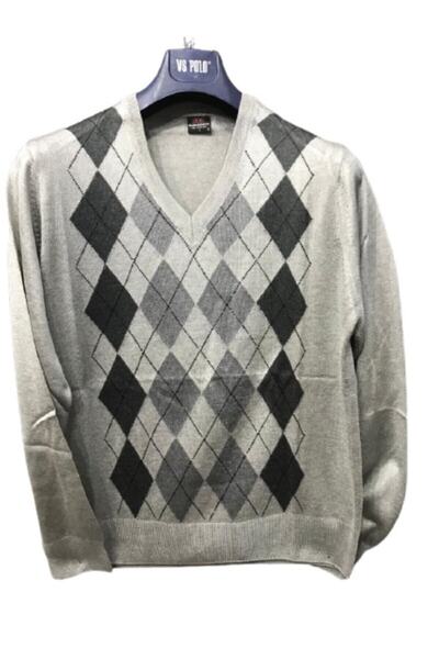 Nacar Erkek V Yaka Ince Triko Kazak