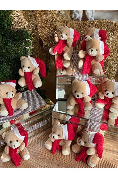 QUEEN AKSESUAR السنة الجديدة عيد الميلاد الكبير الأحمر زي أفخم دمية دب المفات...