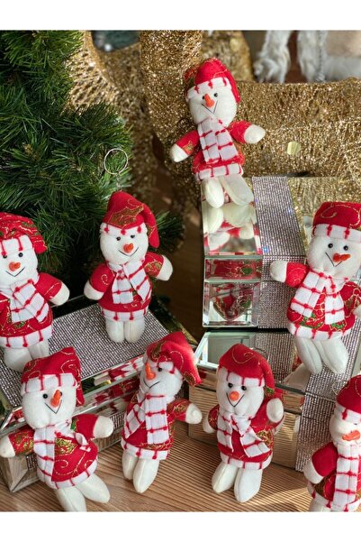 QUEEN AKSESUAR سلسلة مفاتيح رجل الثلج القطيفة الكبيرة للعام الجديد، هدية لامع...