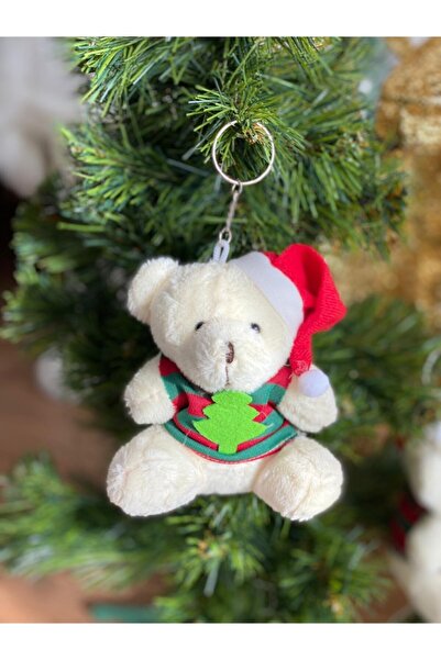 QUEEN AKSESUAR عيد الميلاد عيد الميلاد شجرة الصنوبر زي الدببة القطيفة - هدية الدب القطبي الزينة سلسلة المفاتيح