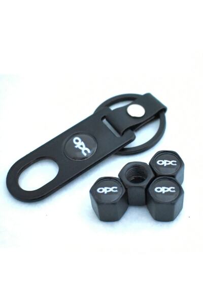 GARDENAUTO طقم غطاء صمام وسلسلة مفاتيح من الفولاذ المقاوم للصدأ مع شعار Opel ...