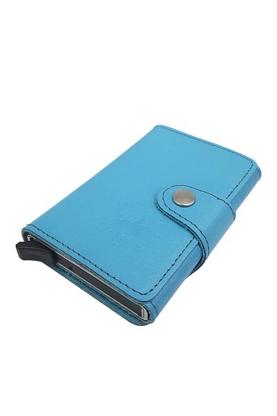 TREND West Polo Mechanism Card Holder Genuine Leather Turquoise 5510
