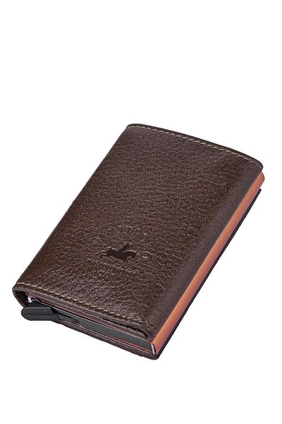 TREND West Polo Mechanism Card Holder Genuine Leather Brown 5540