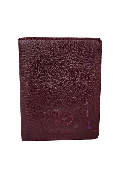 TREND Genuine Leather Men's Wallet with Card Holder Compartment Claret Red 8998