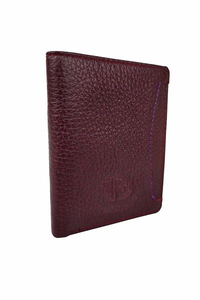 TREND Genuine Leather Men's Wallet with Card Holder Compartment Claret Red 8998