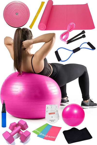 Jet 15 Pilates Set Ball Pilates Band Dumbbell Mat Jump Rope Twister Aerobic Belt Resistance Band