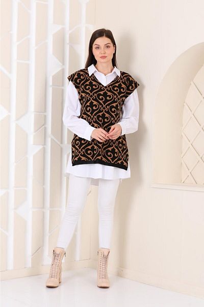 ÖZGÜN Lace-Up Knitwear Women's Casual Sweater