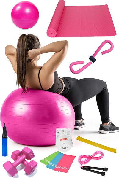 Jet 13-Piece Pilates Set Ball, 3-Piece Pilates Band Elastic Dumbbell Mat Jump Rope Butterfly