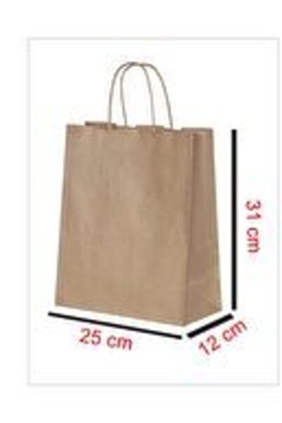 Kraft Çanta 25x12x31 ( 5 Adet ) ( Kağıt Poşet Çanta )