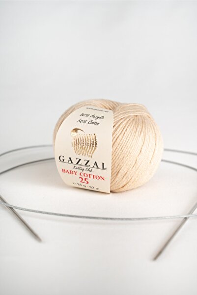 Gazzal Baby Cotton 25 gr Amigurimi, Punch El Örgü Ipligi Taka Yarn (3445)