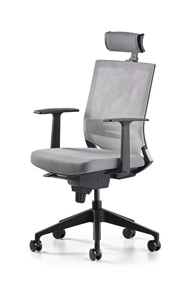 Bürotime Cozy Başlıklı Çalışma Koltuğu Gri/antrasit