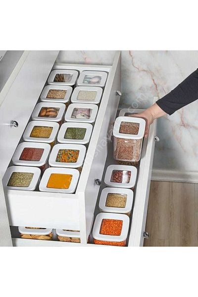 VİP AHMET Vip Ahmet Güneş Square Storage Container 3 Pieces 1200 ML VP-280 G