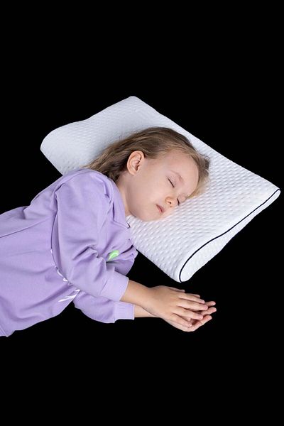 VİSCOTEX Visco Orthopedic Baby Pillow with Neck Support 50x30x6/4 Cm, White