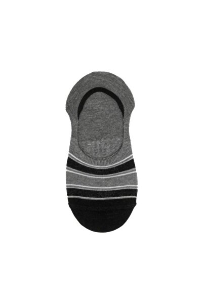 2AS جوارب باليرينا مخططة باللون الأسود والرمادي