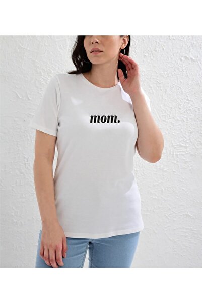venüsdijital Mama Jednostavan dizajn Regular Fit bela majica