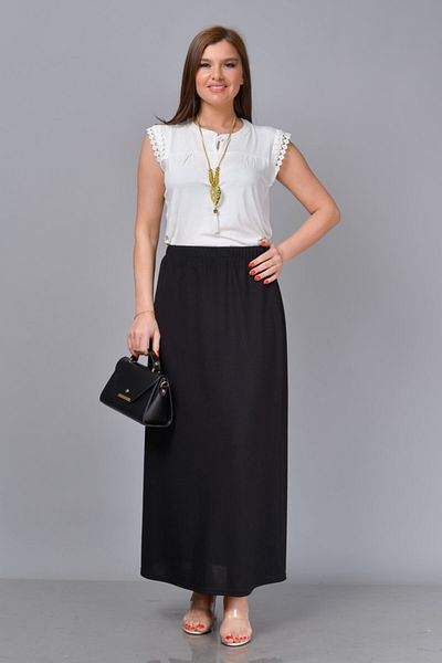 TUSSE Solid Color Knitted Knitwear Lined Elastic Waist Piece Woven Large Size Skirt