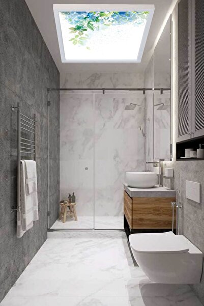 Gökyüzü Panel Banyo Avize Mavilim 54w Led Tavana Model Avize