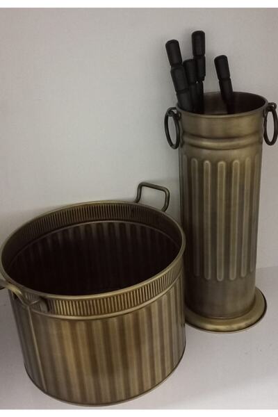 KOCHER Şömine Aksesuar Seti Mat Antik