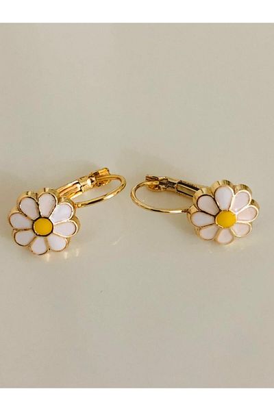 Nehir Daisy Model Children's Earring with Clip on the Back