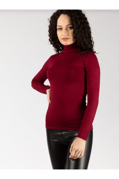 BLUEMOOR بادي نسائي من القطن الممشط من الليكرا بأكمام طويلة