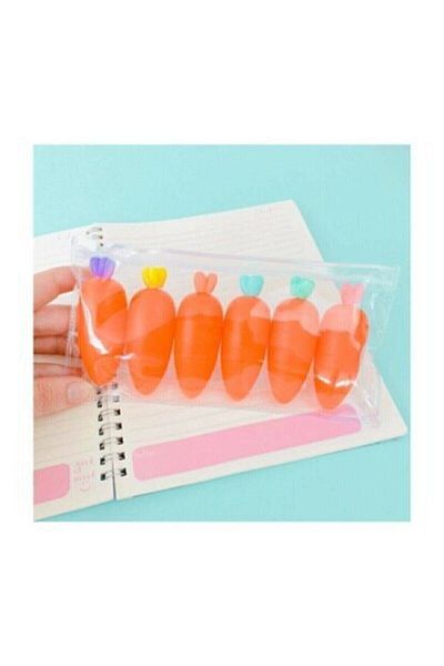 GiralStore Carrot Highlighter Set (6 Pieces)