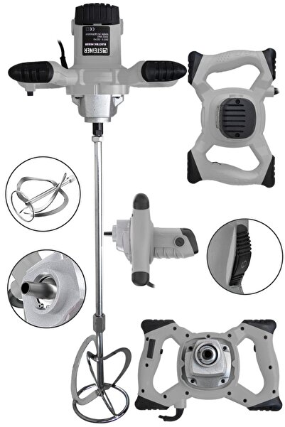 STEİNER Germany Technology Gri-3000 Watt Bakır Sargı 6 Kademeli Alçı Boya Ve Harç Karıştırıcı Mikser
