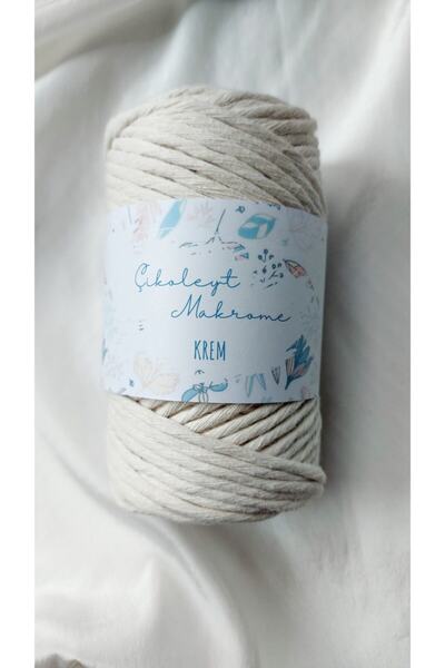 Çikoleyt Design خيط مكرامية - مسح 3 مم 250 جرام - كريمي